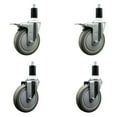 thumbnail image 1 of 5 Inch Gray Poly Swivel 1-3/8 Inch Expanding Stem Caster Set 2 Total Lock Brakes, 1 of 2