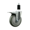 thumbnail image 1 of 5 Inch Gray Poly Swivel 1-3/8 Inch Expanding Stem Caster Total Lock Brake SCC, 1 of 2