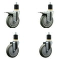 thumbnail image 1 of 5 Inch Gray Poly Swivel 1-7/8 Inch Expanding Stem Caster Set 2 Total Lock Brakes, 1 of 2