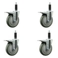 thumbnail image 1 of 5 Inch Gray Poly Swivel 1 Inch Expanding Stem Caster Set Total Lock Brake, 1 of 2