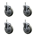 thumbnail image 1 of 5 Inch Gray Poly Swivel 7/16 Inch Grip Ring Stem Caster Set with Brake, 1 of 2