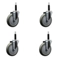thumbnail image 1 of 5 Inch Gray Poly Wheel Swivel 3/4 Inch Expanding Stem Caster Set SCC, 1 of 2
