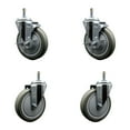 thumbnail image 1 of 5 Inch Gray Poly Wheel Swivel 7/16 Inch Grip Ring Stem Caster Set 2 Brakes, 1 of 2