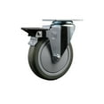 thumbnail image 1 of 5 Inch Gray Poly Wheel Swivel Top Plate Caster Posi Brake Service Caster, 1 of 2
