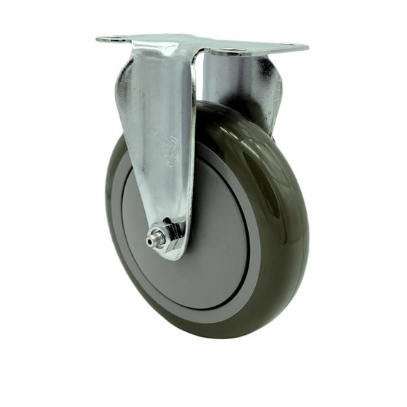 5 Inch Gray Polyurethane Wheel Rigid Top Plate Caster Service Caster Brand