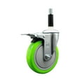 thumbnail image 1 of 5 Inch Green Poly Swivel 7/8 Inch Expanding Stem Caster Total Lock Brake SCC, 1 of 2