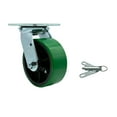thumbnail image 1 of 5 Inch Green Poly on Cast Iron Swivel Caster with Roller Bearing and Swivel Lock, 1 of 2