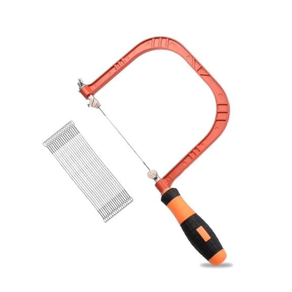 5 Inch Hand Coping Saw Fret Saw Woodworking with 20pcs Replacement Blades 125mm Frame Depth 130mm Blade Length