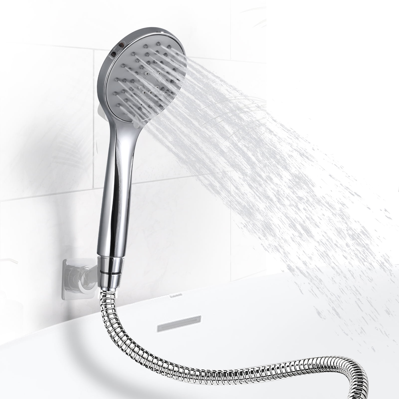 5 Inch Handheld Shower Head with Hose, High Pressure 3 Spray Settings ...