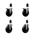 thumbnail image 1 of 5 Inch Hard Rubber Swivel 1-1/2 Inch Expand Stem Caster Set 2 Total Lock Brakes, 1 of 2