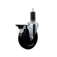 thumbnail image 1 of 5 Inch Hard Rubber Swivel 1-1/4 Inch Expanding Stem Caster with Brake SCC, 1 of 2