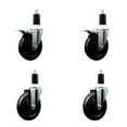 thumbnail image 1 of 5 Inch Hard Rubber Swivel 1-3/8 Inch Expand Stem Caster Set 2 Total Lock Brakes, 1 of 2