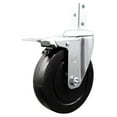 thumbnail image 1 of 5 Inch Hard Rubber Swivel 3/4 Inch Square Stem Caster with Total Lock Brake SCC, 1 of 2