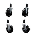 thumbnail image 1 of 5 Inch Hard Rubber Wheel Swivel 1-1/2 Inch Expand Stem Caster Set 2 Brakes SCC, 1 of 2