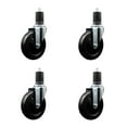 thumbnail image 1 of 5 Inch Hard Rubber Wheel Swivel 1-5/8 Inch Expanding Stem Caster Set SCC, 1 of 2