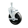 thumbnail image 1 of 5 Inch Hard Rubber Wheel Swivel 10mm Threaded Stem Caster with Brake SCC, 1 of 2