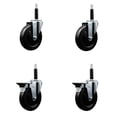 thumbnail image 1 of 5 Inch Hard Rubber Wheel Swivel 3/4 Inch Expand Stem Caster Set 2 Brakes SCC, 1 of 2