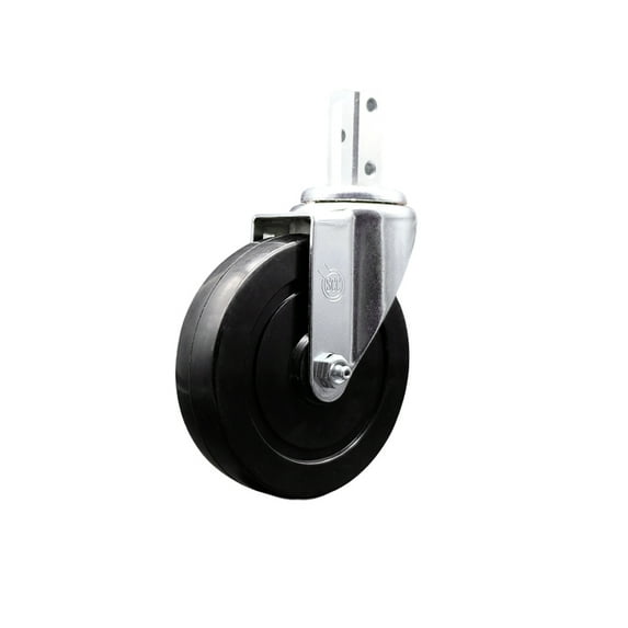 5 Inch Hard Rubber Wheel Swivel 3/4 Inch Square Stem Caster Service Caster
