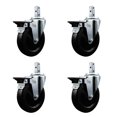 thumbnail image 1 of 5 Inch Hard Rubber Wheel Swivel 3/4 Inch Square Stem Caster Set with Brake SCC, 1 of 2