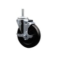 thumbnail image 1 of 5 Inch Hard Rubber Wheel Swivel 3/4 Inch Threaded Stem Caster with Brake SCC, 1 of 2