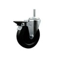 thumbnail image 1 of 5 Inch Hard Rubber Wheel Swivel 5/8 Inch Threaded Stem Caster with Brake SCC, 1 of 2