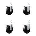 thumbnail image 1 of 5 Inch Hard Rubber Wheel Swivel 7/8 Inch Square Stem Caster Set Total Lock Brake, 1 of 2