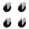 thumbnail image 1 of 5 Inch Hard Rubber Wheel Swivel Bolt Hole Caster Set Service Caster Brand, 1 of 2