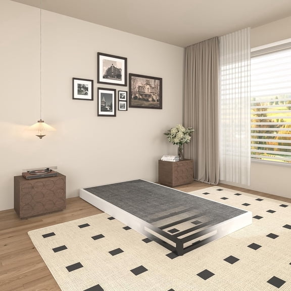 5 Inch Heavy Duty Metal Twin Box Spring Mattress Foundation, 2500lbs High Capacity Bed Base with Non-Slip Support, No Noise Structure, Easy Assembly, Durable Fabric Cover, Black (Twin)