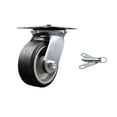 thumbnail image 1 of 5 Inch Heavy Duty Rubber on Aluminum Caster with Roller Bearing and Swivel Lock, 1 of 2