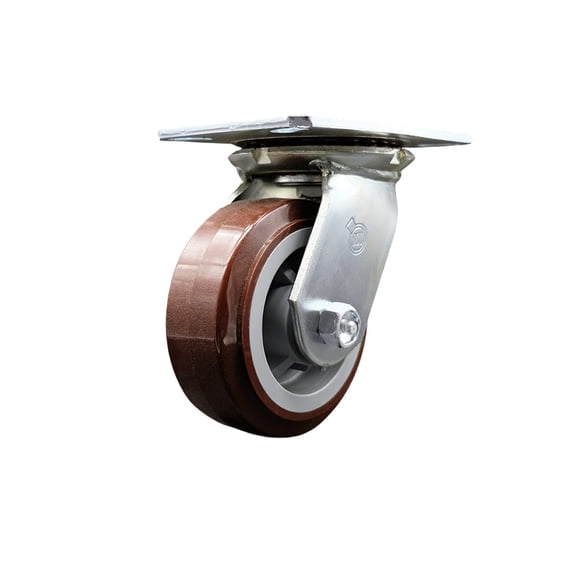 5 Inch Heavy Duty Top Plate Polyurethane Swivel Caster with Roller Bearing SCC