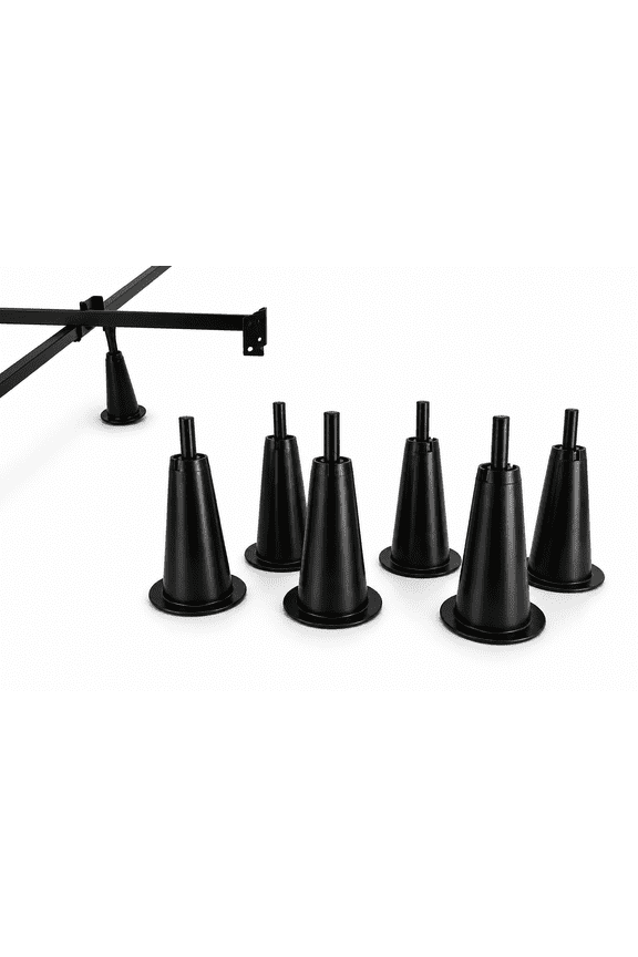 5 Inch High Rise Bed Frame Risers, Lift a Bed Frame by 5 Inches for Under Bed Storage, Inch x 3/8 Inch Adapters Included, 6 Pieces, by Tech Team