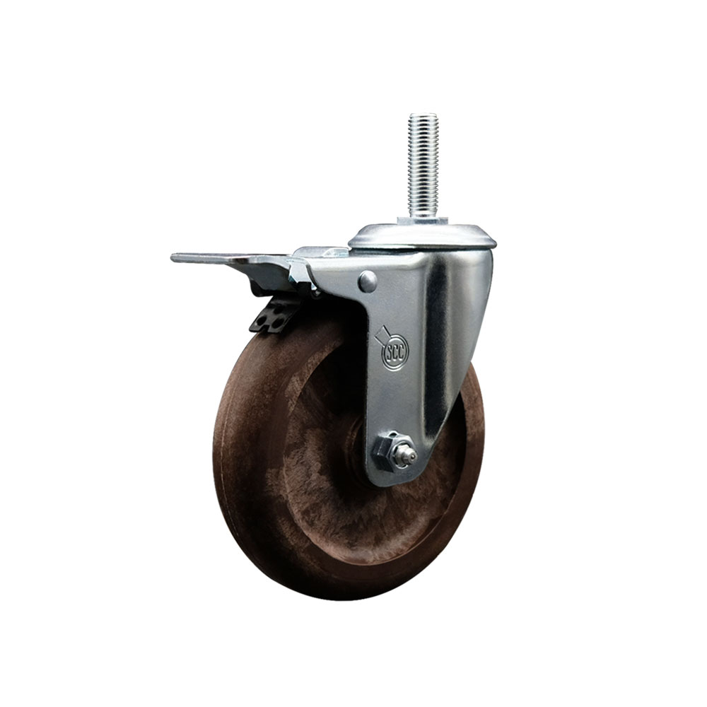 5 Inch High Temp Glass Filled Nylon 3/4 Inch Stem Caster with Total ...