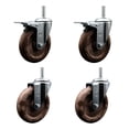 thumbnail image 1 of 5 Inch High Temp Glass Filled Nylon 5/8 Inch Stem Caster Set 2 Total Lock Brakes, 1 of 2