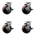 thumbnail image 1 of 5 Inch High Temp Glass Filled Nylon Swivel Caster Set w/Bronze Bearing and Brake, 1 of 2