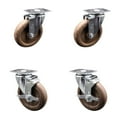 thumbnail image 1 of 5 Inch High Temp Glass Filled Nylon Swivel Top Plate Caster Set with 2 Brakes, 1 of 2