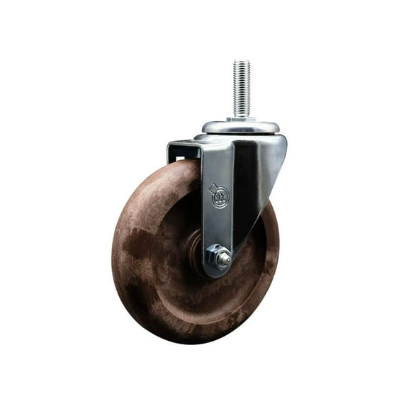 5 Inch High Temp Glass Filled Nylon Wheel Swivel 3/4 Inch Threaded Stem Caster