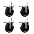 thumbnail image 1 of 5 Inch High Temp Phenolic 5/8 Inch Stem Caster Set with Total Lock Brake, 1 of 2