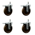 thumbnail image 1 of 5 Inch High Temp Phenolic Swivel 7/16 Inch Stem Caster Set with Total Lock Brake, 1 of 2