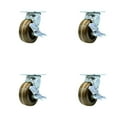 thumbnail image 1 of 5 Inch High Temp Phenolic Swivel Caster Set with Roller Bearings and Brakes SCC, 1 of 2