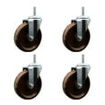 thumbnail image 1 of 5 Inch High Temp Phenolic Wheel Swivel 5/8 Inch Threaded Stem Caster Set, 1 of 2