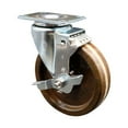thumbnail image 1 of 5 Inch High Temp Phenolic Wheel Swivel Top Plate Caster with Brake SCC, 1 of 2