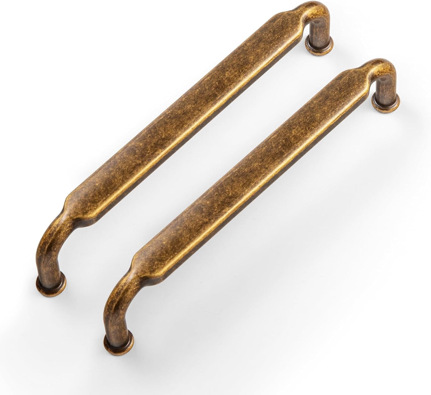 5 Inch Hole Center Antique Brass Zinc Alloy Cabinet Pulls Kitchen Cabinets Hardware, 6 Pack Vintage Brass Solid Cabinet Handles Drawer Pulls