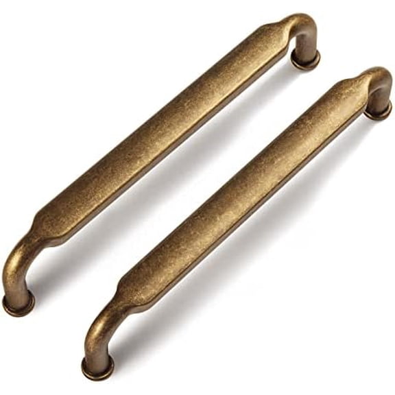 5 Inch Hole Center Cabinet Pulls Antique Brass Zinc Alloy Kitchen Drawer Pull Handles, 6 Pack Antique Bronze Retro Brass Hardware for Furniture,2202-GT-128