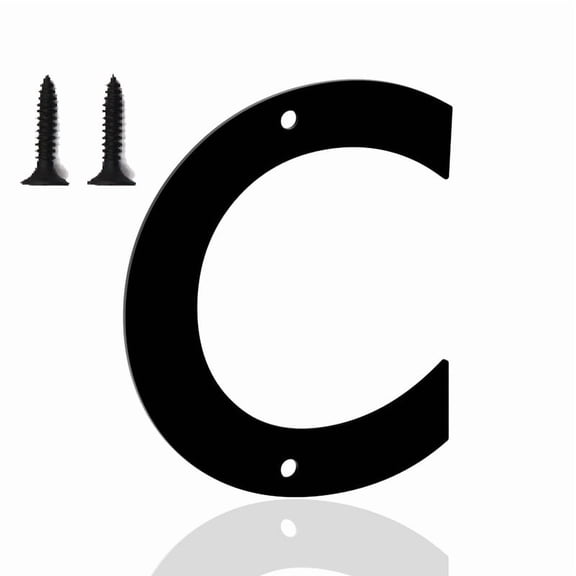 5 Inch House Numbers Letters, Black House Address Letters, Outdoor Mailbox Numbers, Modern Metal Address Number Letter for Homes, Apartments, Farms, Outside (C)