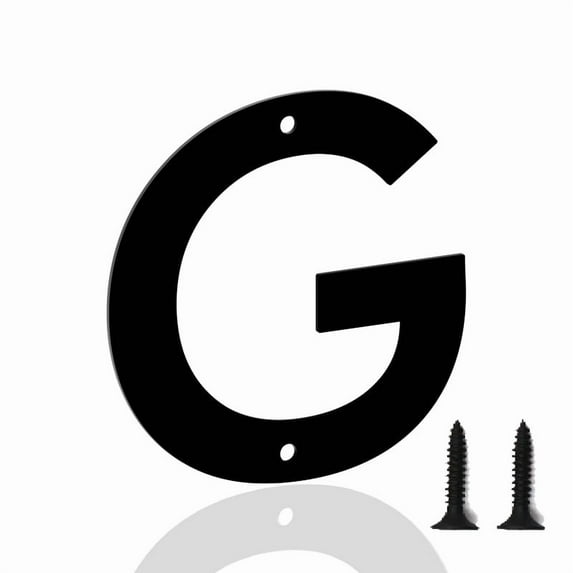 5 Inch House Numbers Letters, Black House Address Letters, Outdoor Mailbox Numbers, Modern Metal Address Number Letter for Homes, Apartments, Farms, Outside (G)