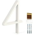 thumbnail image 1 of 5 Inch House Numbers for Outside, Metal Address Number 4- Modern Design, Weather-Resistant White Crystal Powder Coated Finish, Stain Resistant, No Paint Peeling (White), 1 of 8