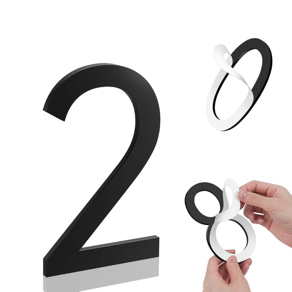 5 Inch House Numbers, Self-adhesive House Number Acrylic Modern House Numbers for Outside Black Mailbox Numbers Address Home Number for House Apartments Office Hotel Room Easy to Install (3)