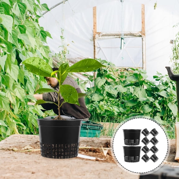 5 Inch Hydroponic Mesh Basket 10 Pack Net Pots Slotted Cups for Indoor Outdoor Plants