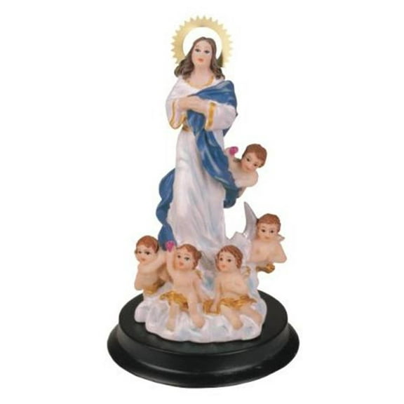 5 Inch Immaculate Conception Virgin Mary Angels Holy Figurine Decor