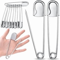 10 Inch Pin 8 Pack 5 Inch Black Jumbo Safety Pins, Heavy Duty Stainless Steel Extra ...